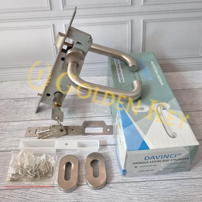Paket Set Handle Pintu Aluminium Body Mortise Lockcase Kunci Cylinder