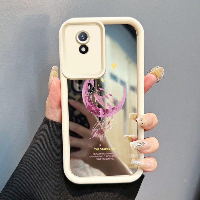 Casing Hp VIVO Y02 VIVO Y02A VIVO Y02T Case Lumba-lumba Bulan Cermin Kasing silikon Cesing Instagram