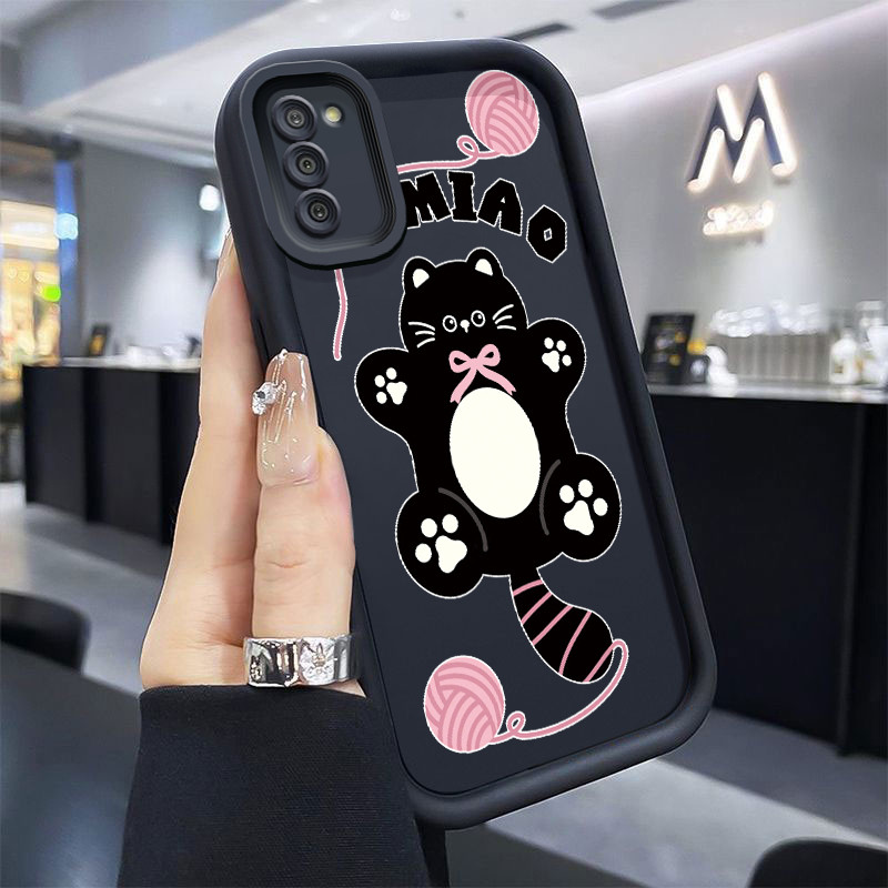 Casing Hp untuk Samsung Galaxy A02s M02s A03s F02s Case Kucing bola benang Kasing silikon Cesing Peg