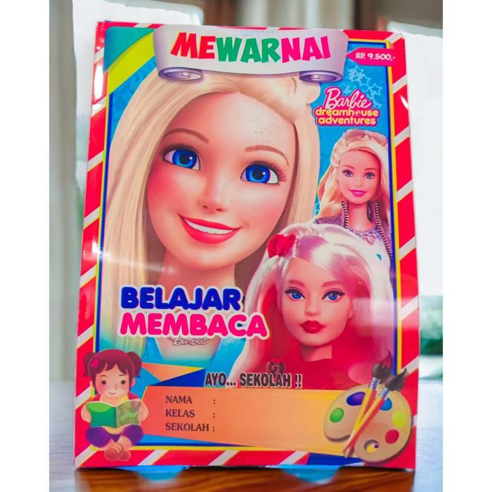 Buku mewarnai/mewarnai anak/mewarnai edukasi/gambar cowok, cewek. BARBIE