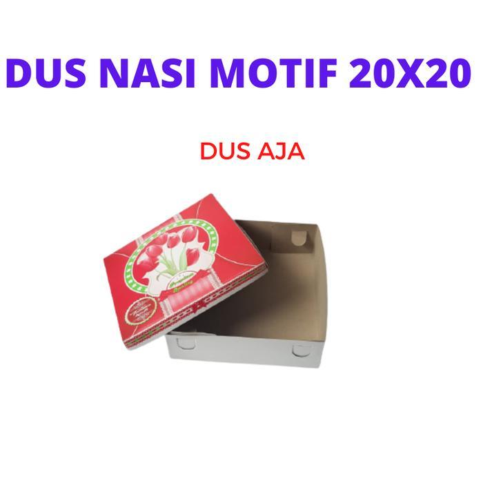Oxihom - Dus Nasi Kotak Motif Bunga 20X20 I Box Kotak Nasi Makanan 20 X 20 L Kotak Kue