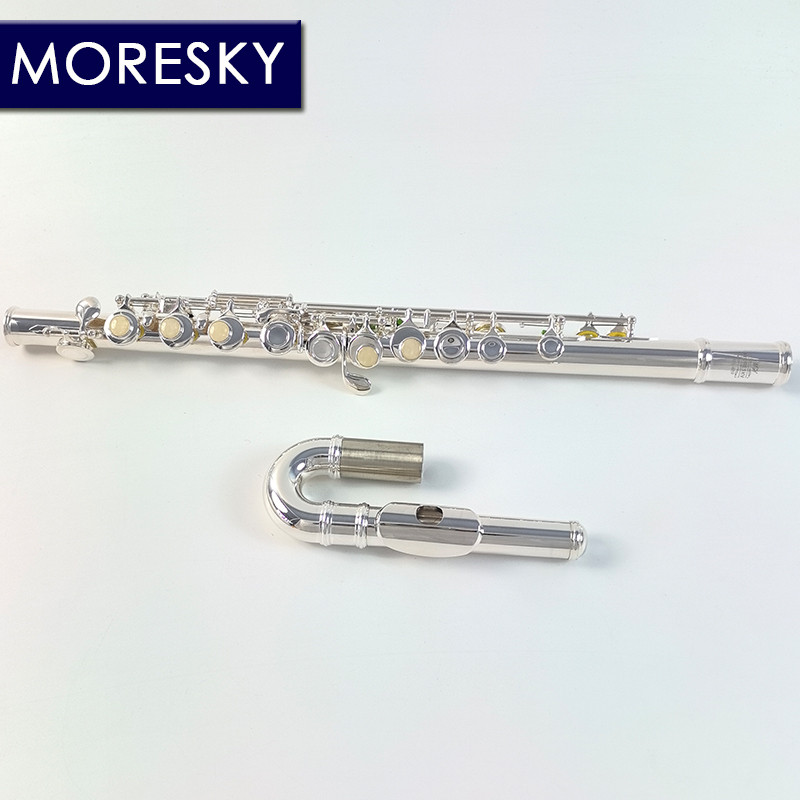 MORESKY Children's Flute 16 Close Holes C Key Flute Cupronickel Silver Plated MFL-689