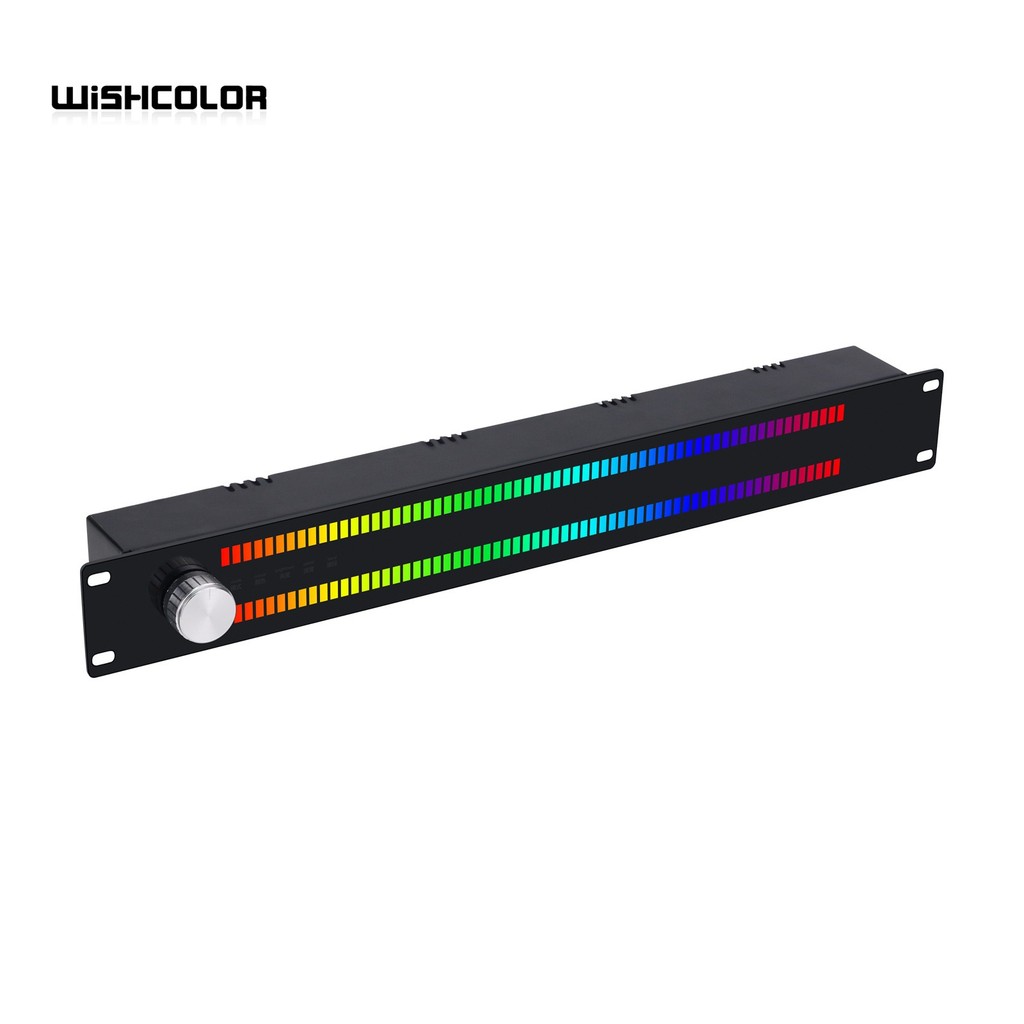 Wishcolor Led64X2 128-Led Music Spectrum Display Rhythm Light Vu Meter Supports Voice Control And
