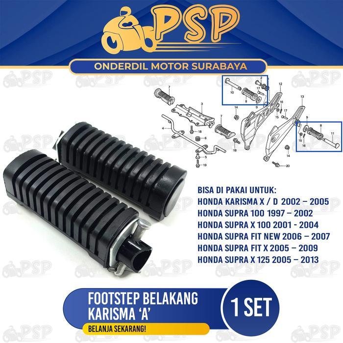 BRG BARU Footstep Belakang Karisma "A" - Futstep Postep Barstep Pijakan Kaki Honda Supra Fit Supra X