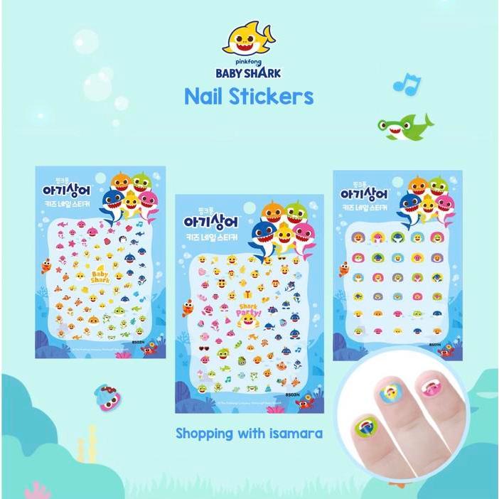 PROMO! Pinkfong Baby Shark Nail Stickers / Stiker Kuku Anak