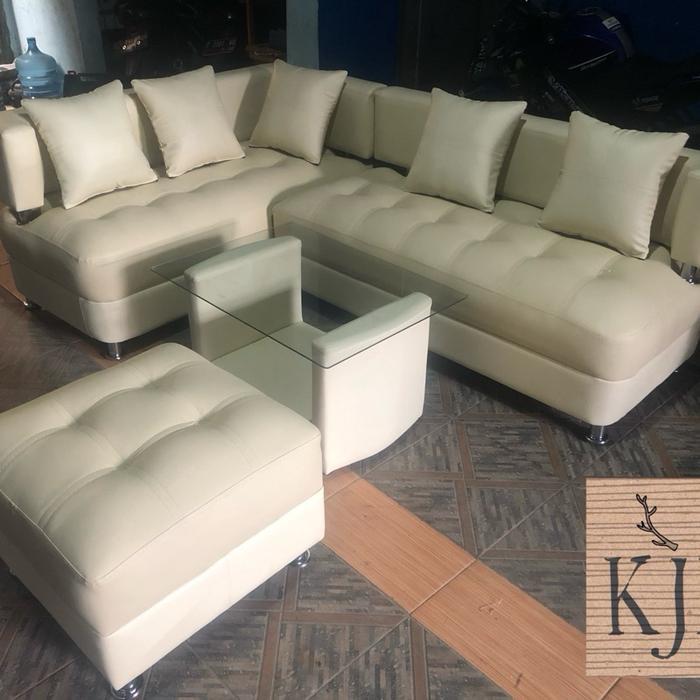Sofa Minimalis KJM L Tiger Sudut - ivory