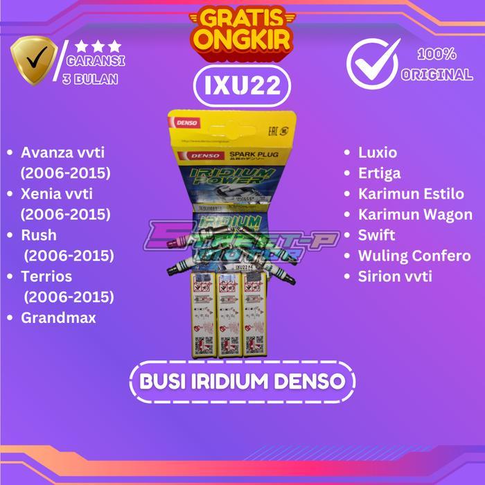 "New" BUSI IRIDIUM DENSO IXU 22 ORIGINAL SEGEL HOLOGRAM AVANZA VVTi 2006-2015 , XENIA VVTi 2006-2015