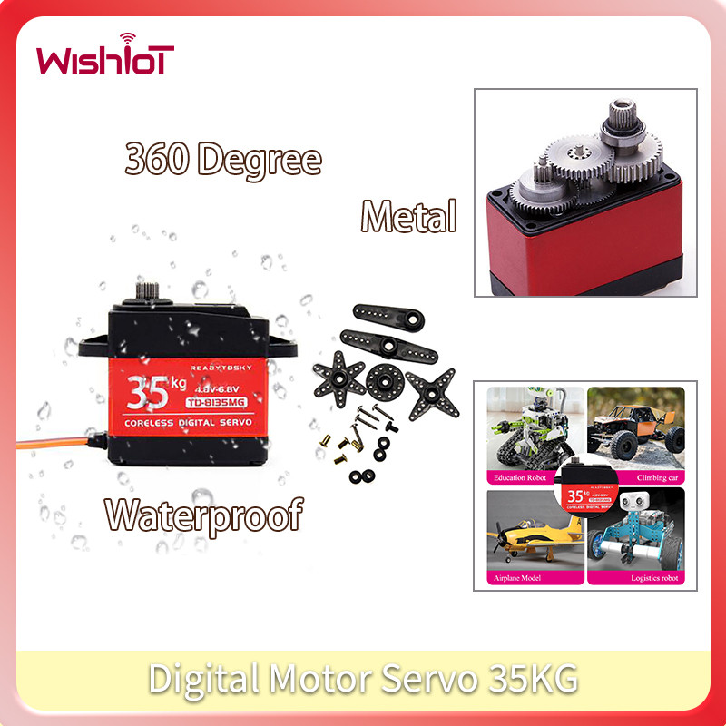 TD-8135MG Digital Motor Servo 35KG 360 Degree Continuous Rotation High Torque Metal Shell Waterproof