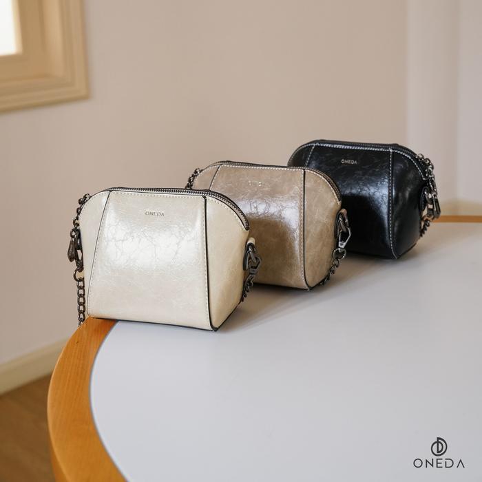 TERMURAH Oneda ie Tas Semi Rantai Bahu Selempang Wanita #A8022 Polos Kulit PU READY STOCK