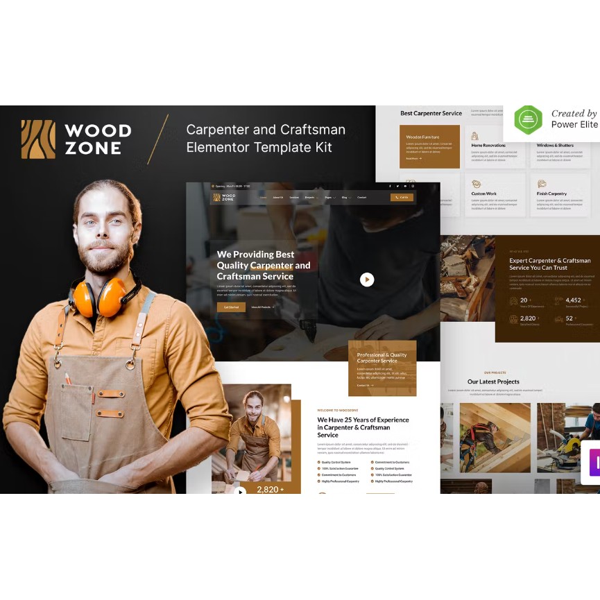 Woodzone – Carpenter & Craftsman Elementor Template Kit