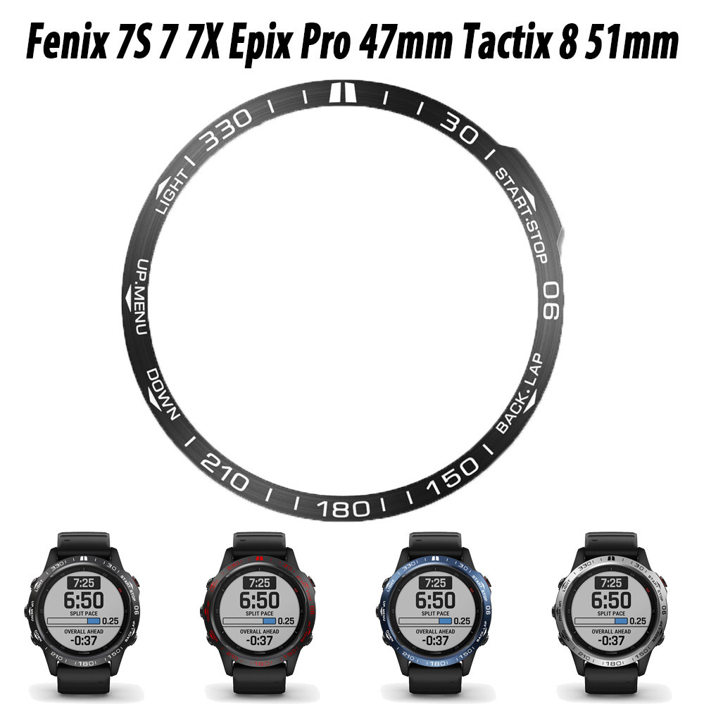Watch Bezel For Garmin Fenix 7X 51Mm 7S 7 47Mm Tactix 8 Epix Pro/51Mm Smartwatch Protector Metal