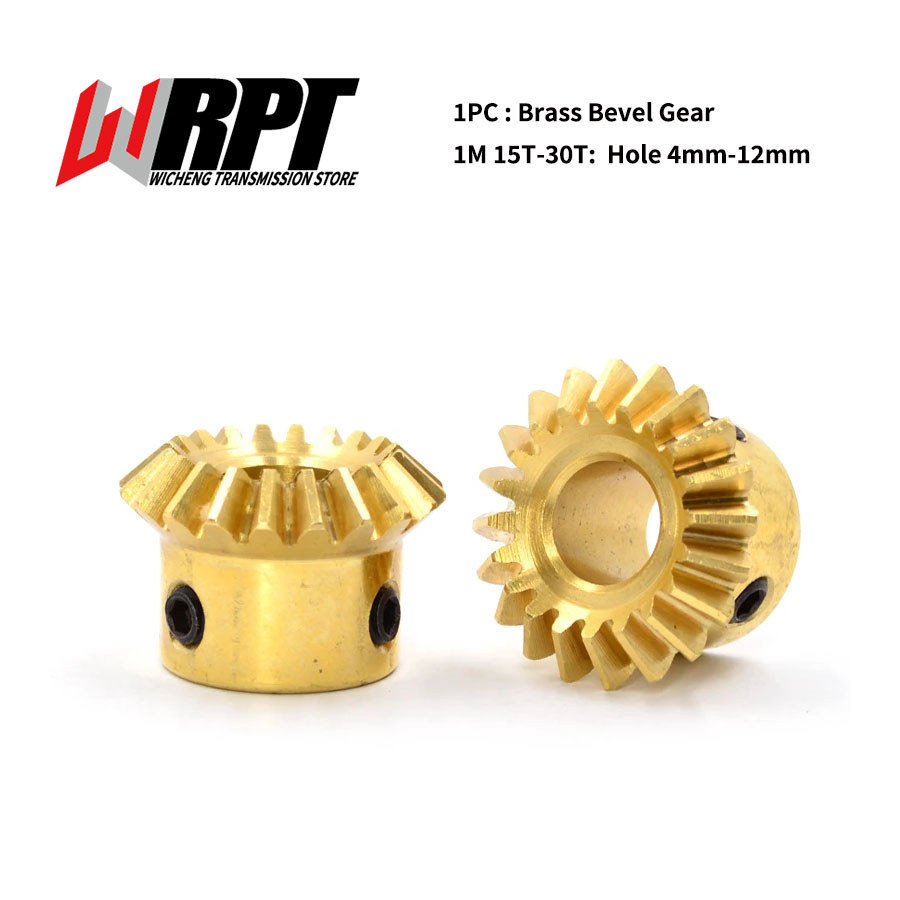 1PC Brass Bevel Gear 1M15T/20T/25T/30T Teeth Straight Bevel Gears Inner Hole 4/5/6/8/10/12mm CNC 1