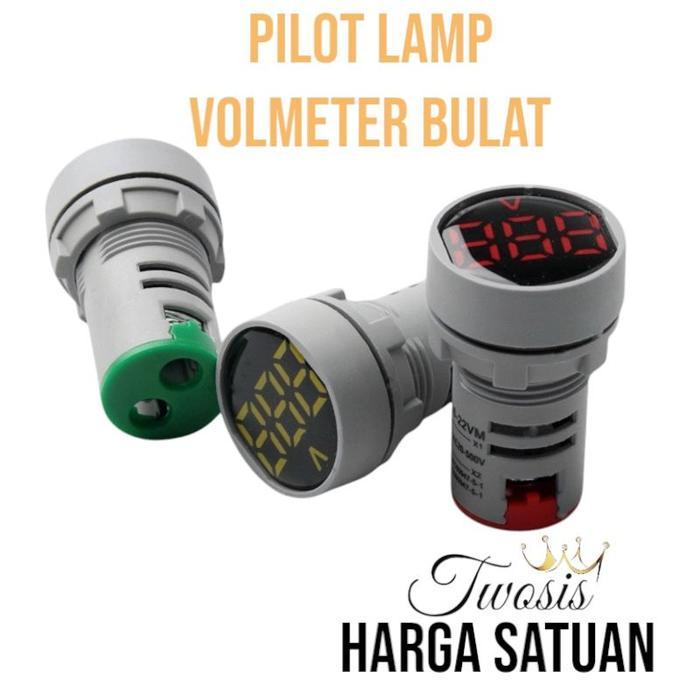 (COD) pilot lamp volmeter bulat digital/pilot lamp volt/pilot lamp volmeter