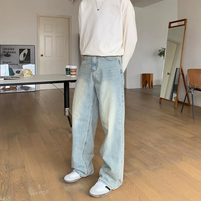 Promo Tamp-X Oversize Celana Gombrong Jeans Pria Panjang Korean Style Baggy Pants Jens Kulot Jumbo