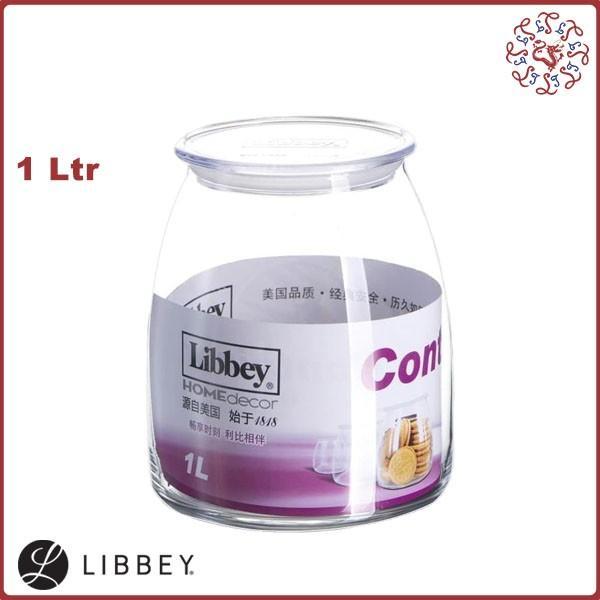 LIBBEY Glass Canister / jar / Toples Kaca / Tempat Bumbu 1 Liter #503