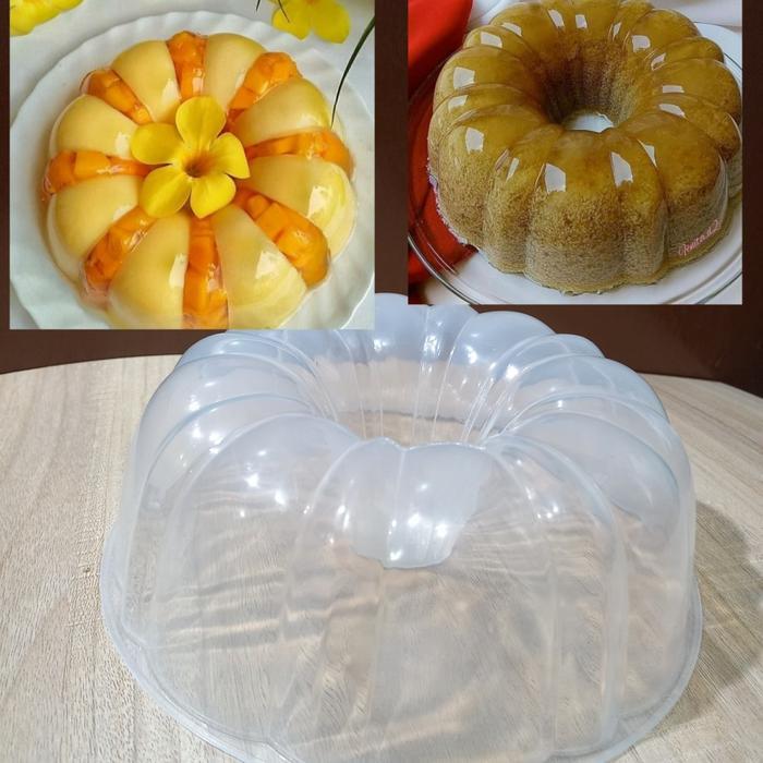 Loyang Bolu Plastik Puding Cetakan Agar Salur Besar Kecil 20Cm