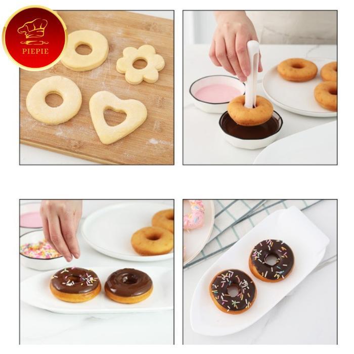 Cetakan Donat Bentuk Bulat / Bunga / Hati / Doughnut Mold
