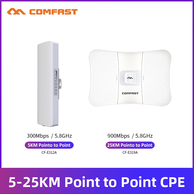 JUAL  5-25KM 5GHz Outdoor Wireless Bridge Long Distance Wi-Fi CPE Access Point Wifi Signal Amplifier