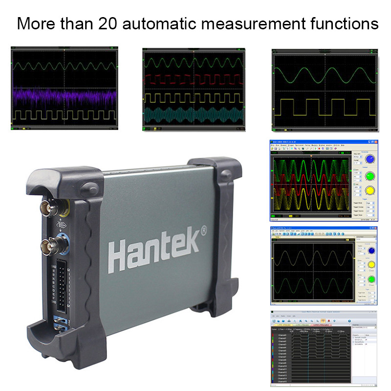 Hantek 6022BE Handheld Oscilloscope 2-Channel Notebook USB Digital Storage Virtual Oscilloscope