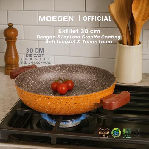 MOEGEN Germany Skillet 30cm Granite Series Anti Lengket Panci Skillet Granite Anti Lengket 30 cm