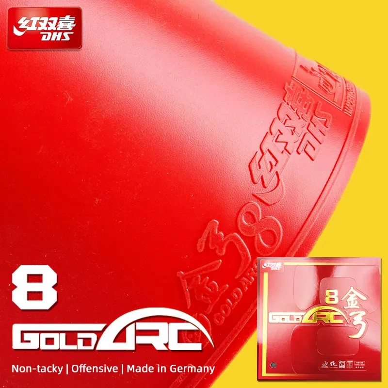 DHS Gold Arc 8 Table Tennis Rubber Non-tacky Yellow Cake Sponge GoldArc 8 Ping Pong Rubber Professio