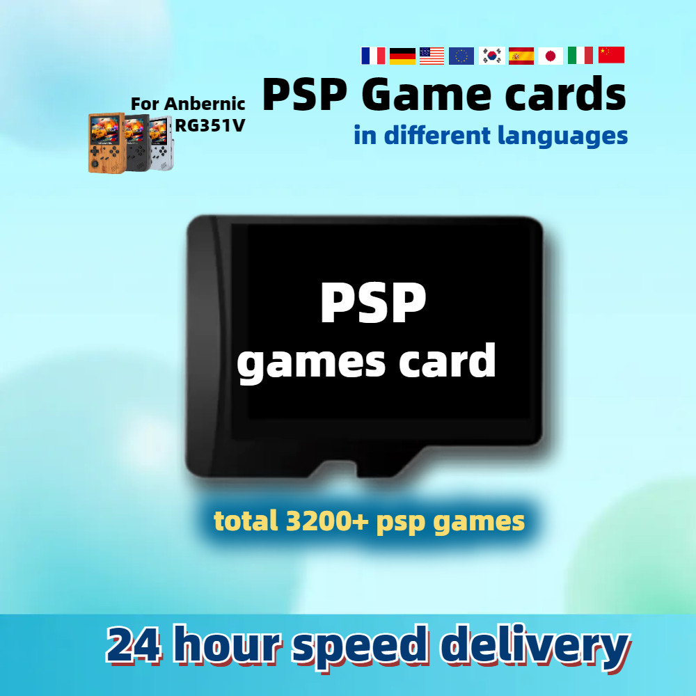 PSP Game TF Card For Anbernic RG351V Language USA Europe Japan France Germany Italy Korea Spain Chin