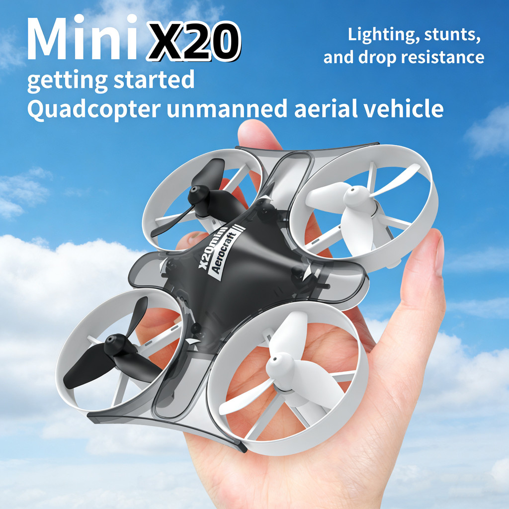 New X20 Mini Drone Rotating Colorful Light Quadcopter Drone RC Aircraft Aircraft Airplane Toy
