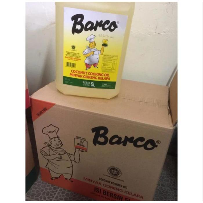 Minyak Goreng Kelapa "Barco" Jerrycan 5 liter - 1 Dus (4 Pcs)