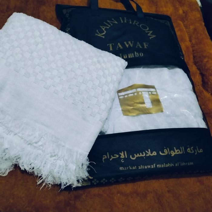 TERLARIS [Kain Ihram] Kain Ihram Dewasa Pria Jumbo / Kain Ihram Dan Haji / Perlengkapan Haji Dan