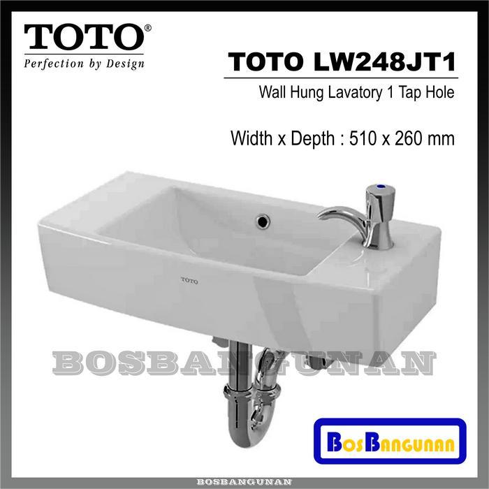 Wastafel Gantung TOTO LW 248 JT1 / Wall Hung Lavatory TOTO LW248JT1 / TOTO LW248JT1 Wall Hung