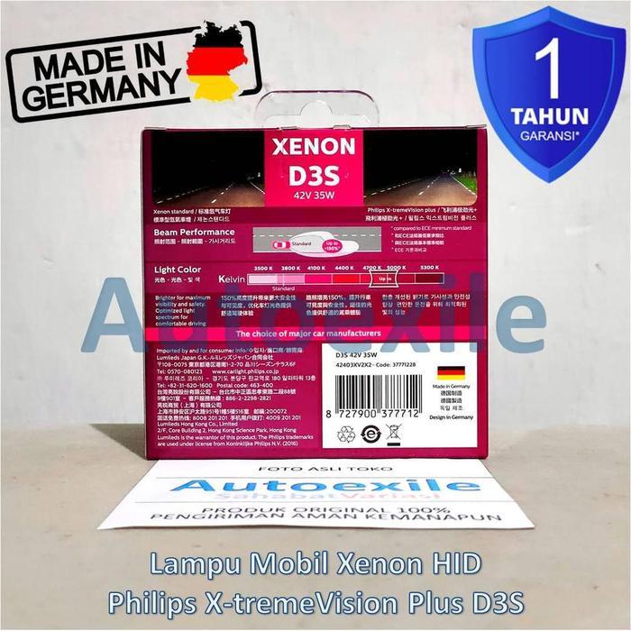 Philips Xtreme Vision Plus HID D3S Lampu Audi A3 A4 A5 A6 Jaguar XJ Range Rover Evoque Sport Tiguan