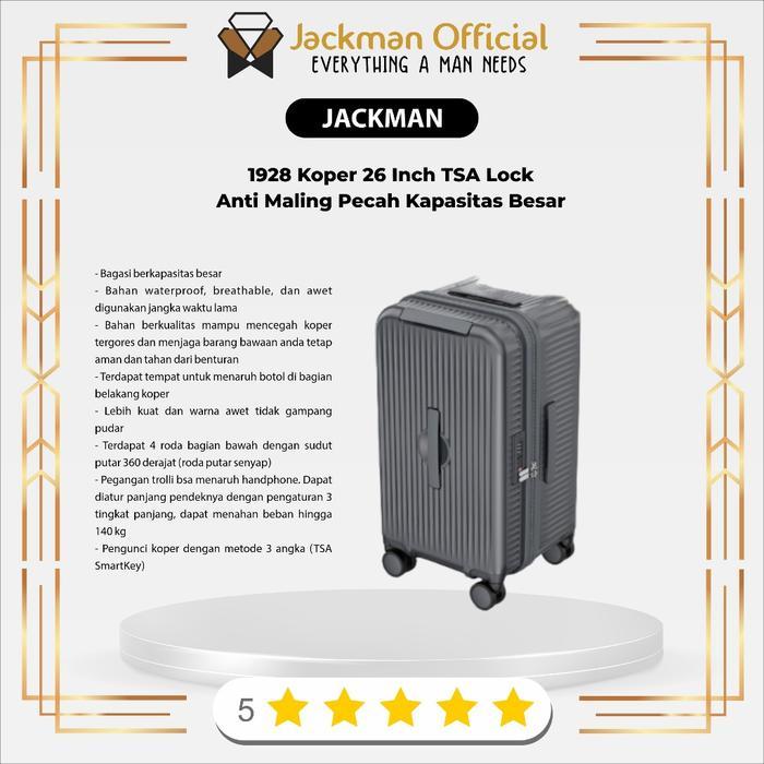 ORIGINAL JACKMAN 1928 Koper 26 Inch TSA Lock Anti Maling Pecah Kapasitas Besar READY STOCK