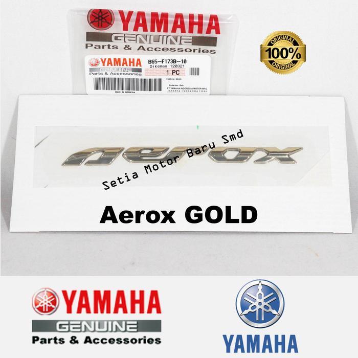 EMBLEM STIKER LOGO TIMBUL GOLD MOTOR AEROX ASLI ORIGINAL YAMAHA