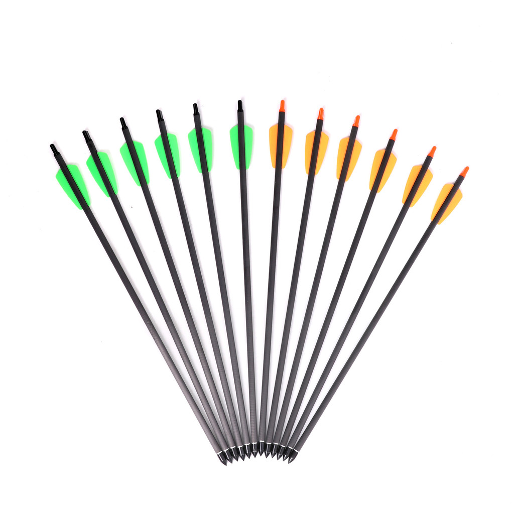 Carbon Crossbow Arrow Bolts 7.5/15 Inch Archery Arrows with 2" Vanes Hunting Arrows For Hunting