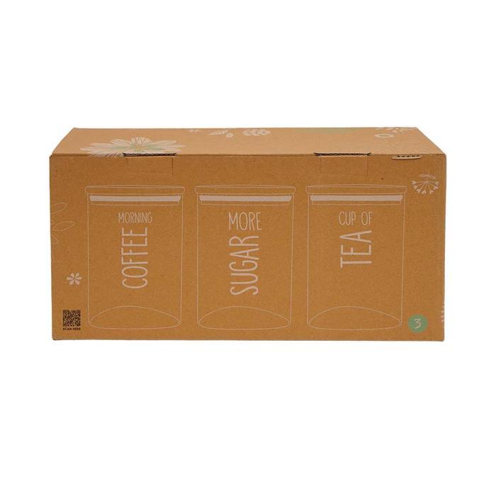 INFORMA SET 3 PCS KANAYA STOPLES KACA TOPLES KOPI TOPLES GULA TEH TEMPAT BUMBU DAPUR WADAH KOPI GULA