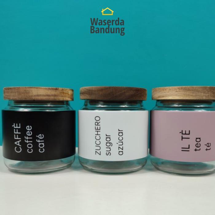 SET TOPLES KACA PENYIMPANAN TEH GULA KOPI HANNAH