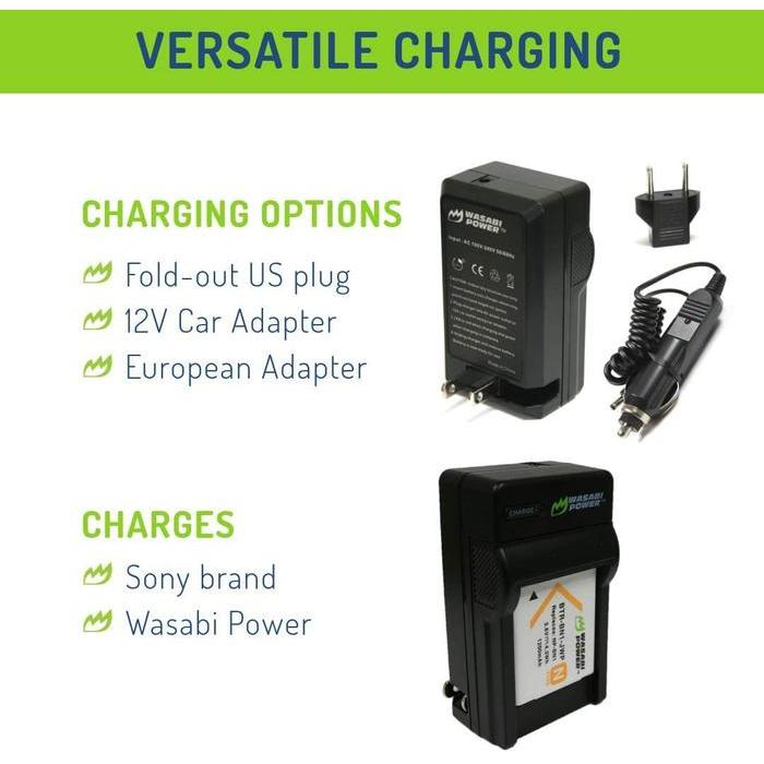 Wasabi Power Battery & Charger For Sony Np-Bn1 Np-Bn Npbn Npbn1 Baterai Dsc Qx10 Qx30 Qx100 T99 T110