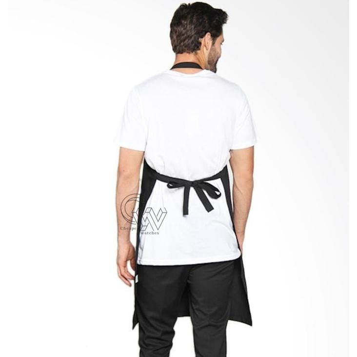 Celemek Dapur Kain Polos Katun Drill Kain Apron Aksesoris Memasak CW