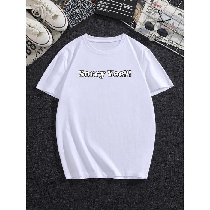 Kaos Oversize Wanita Sorry Yee / Kaos Santai Jumbo XXL LD 120 Nyaman Variasi Katun Putih Atasan Baju