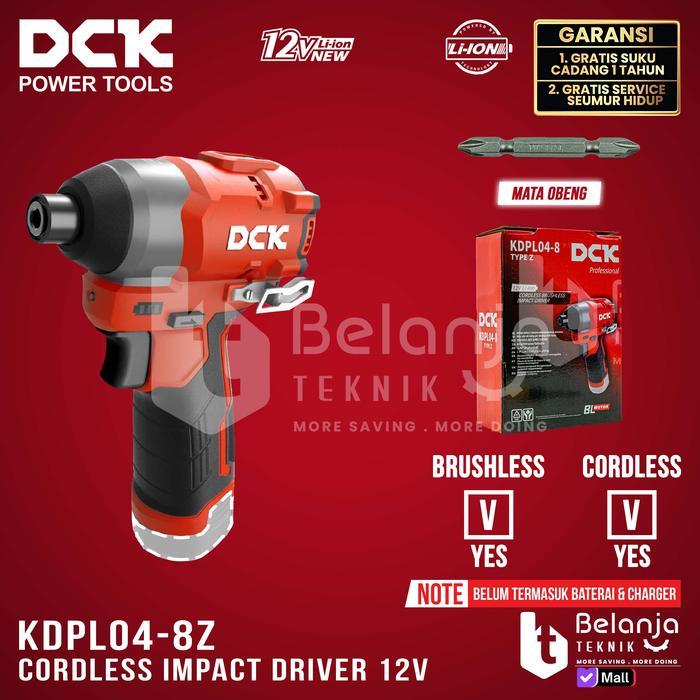 Dck Brushless Impact Driver Cordless 12V Kdpl04-8Z Bor Obeng Unit Only