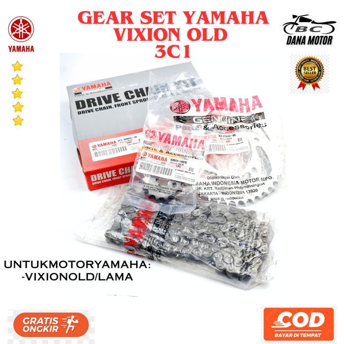 Gear Set Vixion Ori / Gir Set Vixion Old / Rantai Ger Set Yamaha Vixion - 3Ci-W001A-20 Motorcycle