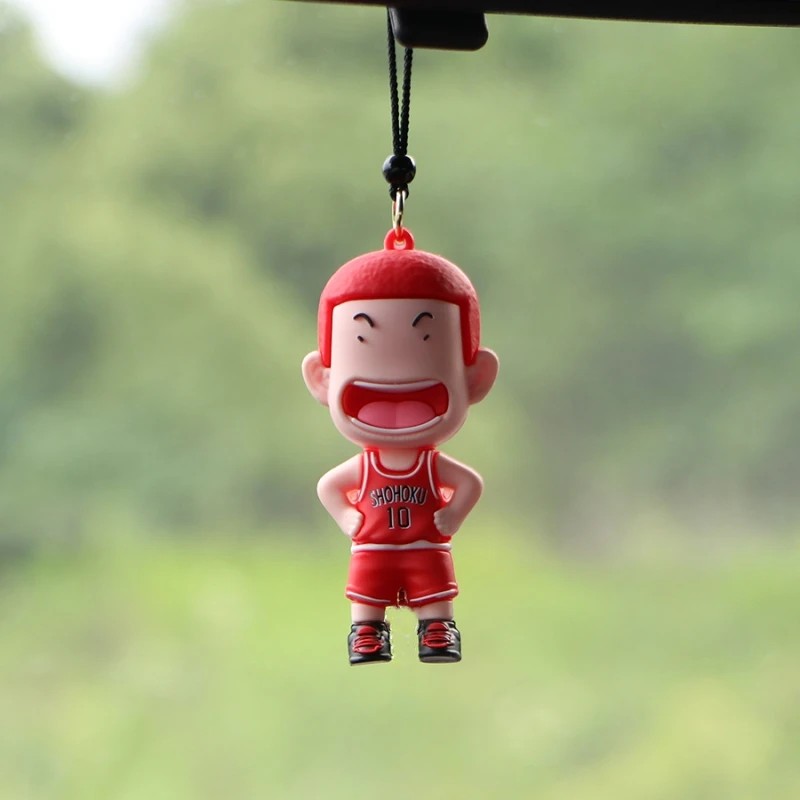 Anime Movie Slam Dunk Figures Auto Rearview Mirror Hanging Pendant Cute Basketball El Decor Car