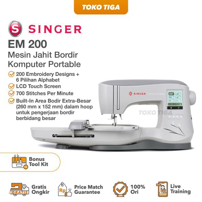 Mesin Jahit Bordir Komputer SINGER EM 200 / EM200 Quantum Stylist