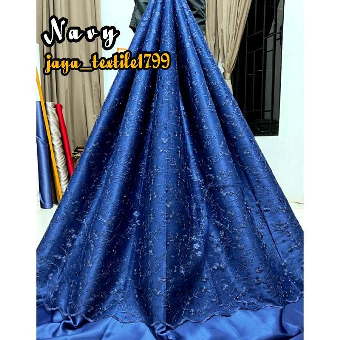 kain Tile akar mutiara gliter/ Bahan Brokat meteran