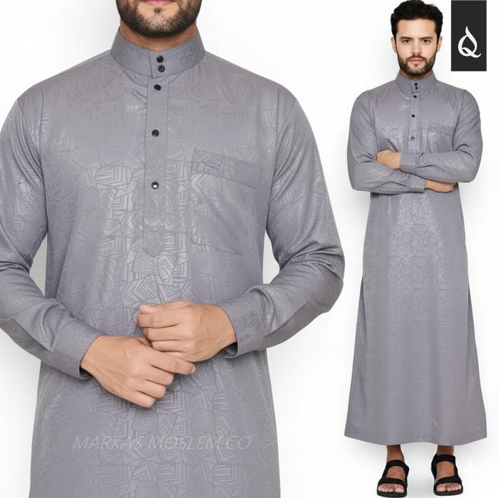 Jubah Pria - Gamis Cowok - Koko Dewasa - Baju Muslim Pria Dewasa Model Mewah Bahan Embos Motif