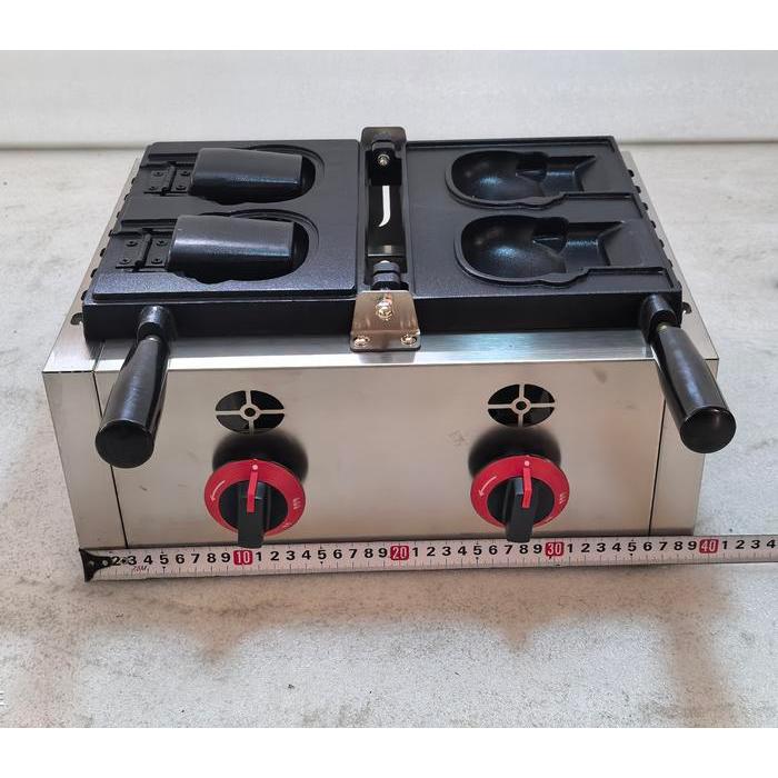 GAS-POWERED KITTY TAIYAKI & ICE CREAM WAFFLE CONE MAKER CHARMING OPEN-MOUTH DESIGN