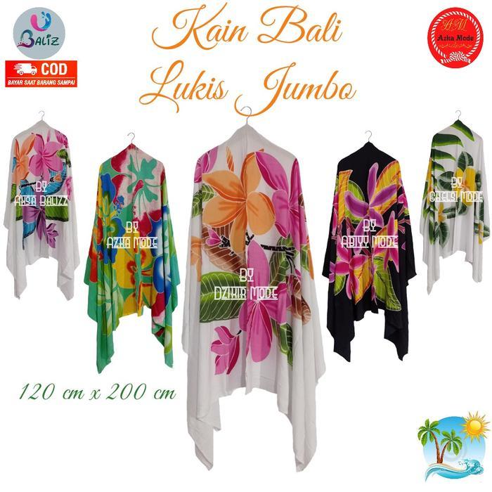 Kain Bali Pantai/Sarung Pantai/Sarung Bali/Kain Bali Bahan Katun/Motif Lukis Jumbo