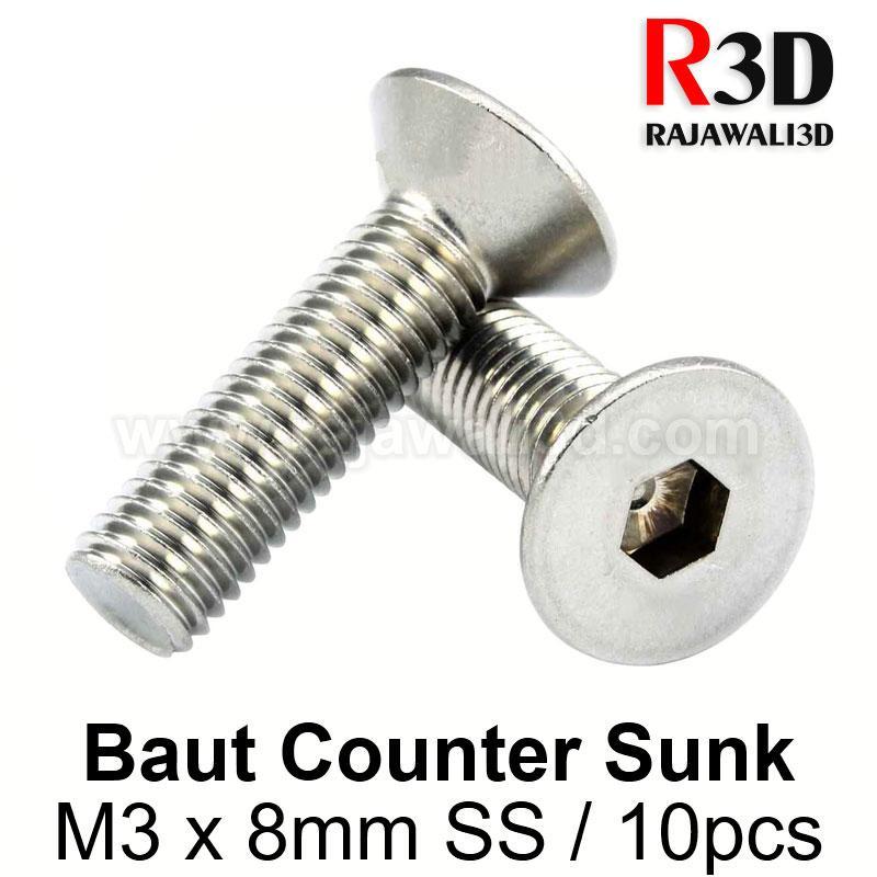 Baut L Countersunk M3 X 8mm 10pcs Stainless