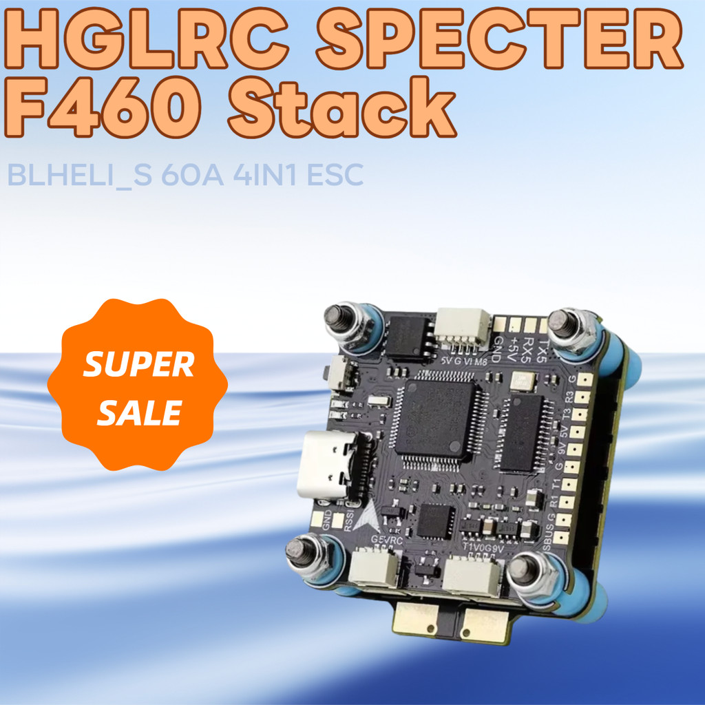 HGLRC SPECTER F460 Stack F405 V2 MPU6000 Flight Controller BLHELI_S 60A 4in1 ESC 2-6S for Freestyle