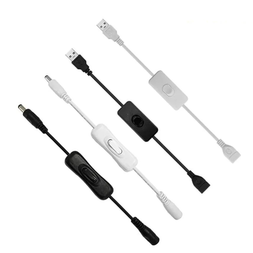 Dc/Usb Transmission Cable With Male To Female On/Off Cable Extension For Dc/Usb Lamp Fan Power